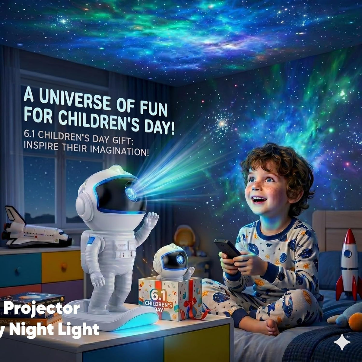 Astronaut Galaxy Projector, Star Night Light for Bedroom (FREE SHIPPING)