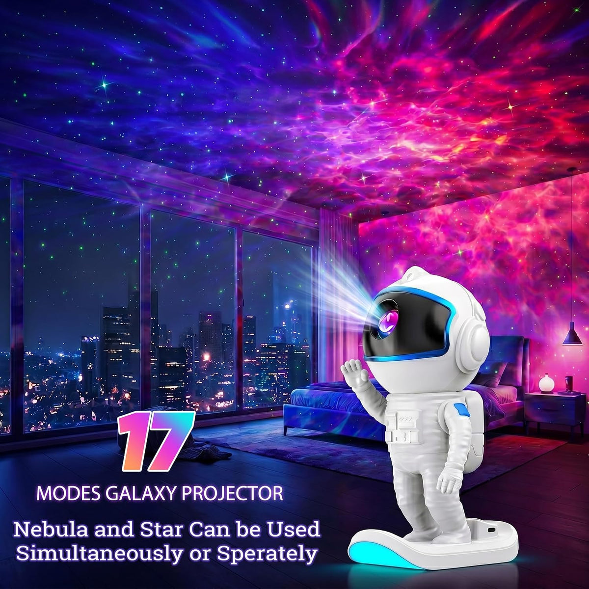 Astronaut Galaxy Projector, Star Night Light for Bedroom (FREE SHIPPING)